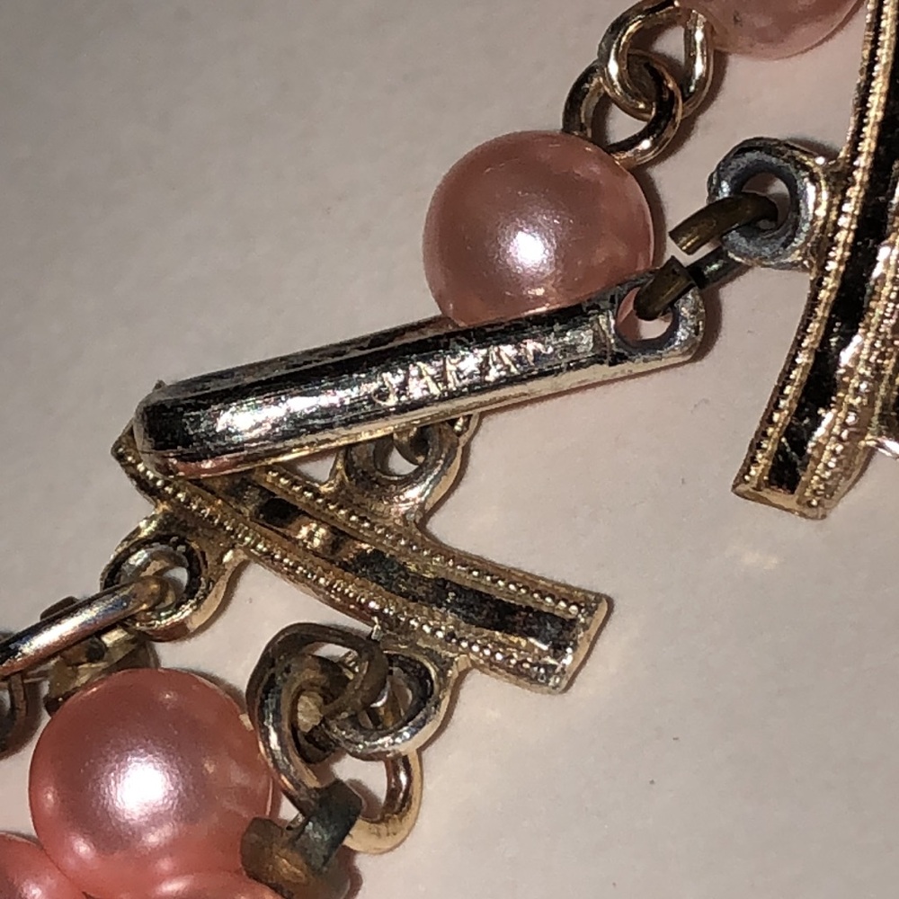 Vintage Pink Multi-Strand Faux Pearl Necklace - Picture 4 of 4